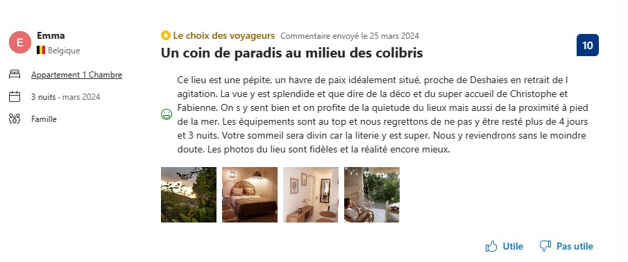 Capture ecran avis Booking 16