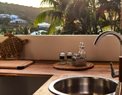 vue terrasse cuisine "coco carib" Deshaies Guadeloupe